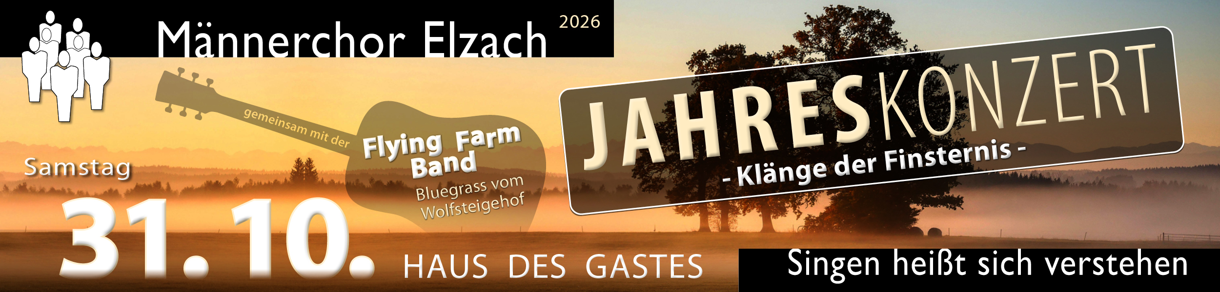 Jahreskonzert Männerchor am 31.10.2026 mit dem Titel Klänge der Finsternis Jahreskonzert des Männerchores Elzach im Haus des Gastes am 31.10.2026